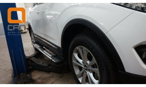 Пороги алюминиевые (Emerald Black) Chery Tiggo 5 (2014-) на Chery Tiggo 5 (2014-) 