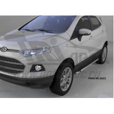 Пороги алюминиевые (Brillant) Ford EcoSport (2014-)(черн./нерж.)