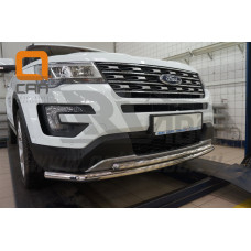 Защита переднего бампера Ford Explorer (2015-) (двойная) d60/42