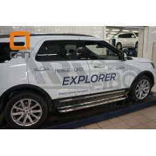 Пороги нержавеющая труба с листом C2 d60mm Ford Explorer (2015-)