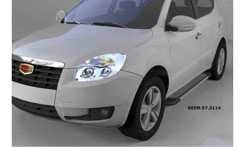 Пороги алюминиевые (Topaz) Geely (Джили) Emgrand X7 (2014-) на Geely Emgrand X7 (2013-) 
