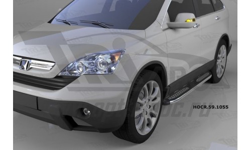 Пороги алюминиевые (Zirkon) Honda (Хонда) CR-V (2007-2012) на Honda CR-V (2007-2012) 
