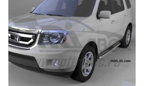 Пороги алюминиевые (Zirkon) Honda (Хонда) Pilot (2008-2010/2010-) на Honda Pilot (2008-2011) 