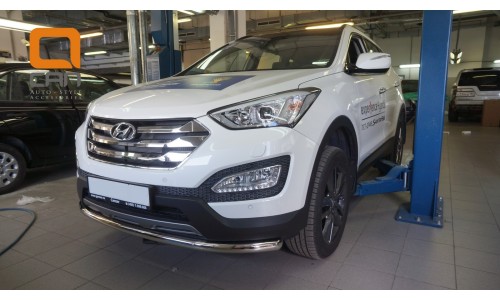 Защита переднего бампера Hyundai SantaFe (2012-/2015-) (одинарная) d60 (несовместима с защитой карте на Hyundai Santa Fe (2013-2018) 