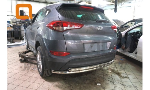 Защита заднего бампера Hyundai Tucson (2015-) (двойная) d60/60 на Hyundai Tucson (2015-2018) 