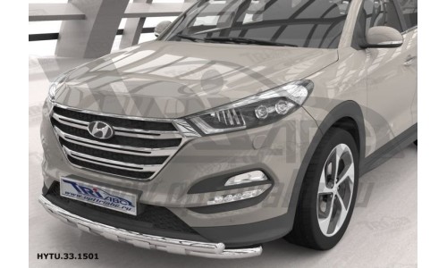 Защита переднего бампера Hyundai Tucson (2015-) (Shark) d60/60* на Hyundai Tucson (2015-2018) 