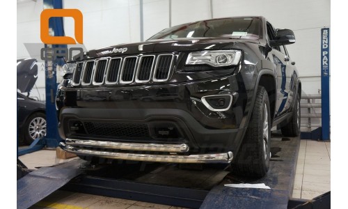 Защита переднего бампера Jeep Gr. Cherokee (2011-) (двойная) d 60/76 на Jeep Grand Cherokee (2014-2016) 