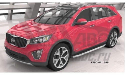 Пороги алюминиевые (Alyans) Kia Sorento Prime (Киа Соренто) (2015-) на Kia Sorento Prime (2015-2018) 