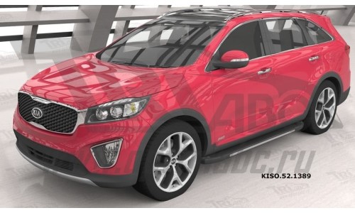 Пороги алюминиевые (Onyx) Kia Sorento Prime (Киа Соренто) (2015-) на Kia Sorento Prime (2015-2018) 