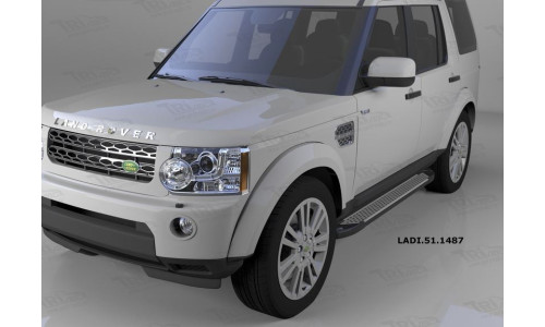 Пороги алюминиевые (Sapphire Silver) Land Rover Discovery 4 (2010-)/Discovery 3 (2008-2010) на Land Rover Discovery 4 (2010-) 