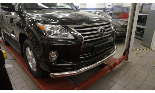 Защита переднего бампера Lexus LX570 (2014-2015) (одинарная) d 76 на Lexus LX570 (2012-2015) 