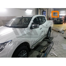 Пороги нержавеющая труба с листом C2 d60mm Mitsubishi L200 (2015-)