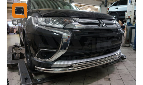 Защита переднего бампера Mitsubishi Outlander (2015-) (двойная) d 60/42 на Mitsubishi Outlander (2015-) 