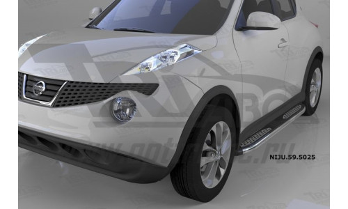 Пороги алюминиевые (Zirkon) Nissan Juke (2011-) на Nissan Juke (2011-2014) 