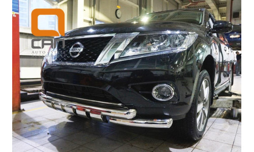 Защита переднего бампера Nissan Pathfinder (2014-) (Shark) d76/76 на Nissan Pathfinder (2014-) 