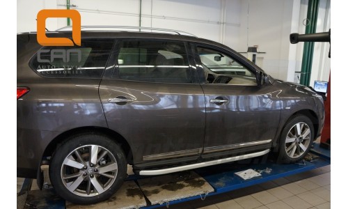 Пороги алюминиевые (Alyans) Nissan Pathfinder (2014-) на Nissan Pathfinder (2014-) 
