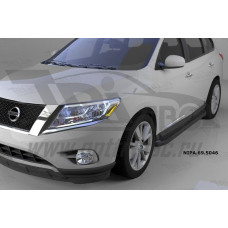 Пороги алюминиевые (Corund Black) Nissan Pathfinder (2014-)