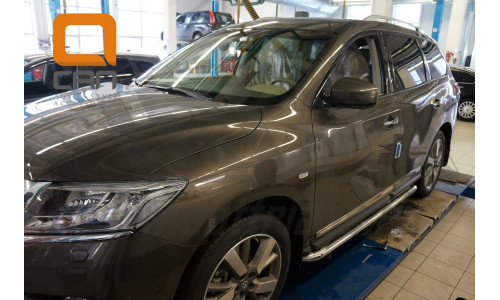 Пороги нержавеющая труба с листом C2 d60mm Pathfinder (2014-) на Nissan Pathfinder (2014-) 