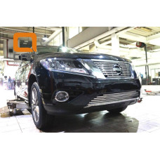 Решетка радиатора и бампера Nissan Pathfinder (2014-) d 16 (2 части)