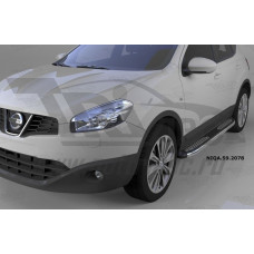 Пороги алюминиевые (Zirkon) Nissan Qashqai (Ниссан Кашкай) (2006-2014)