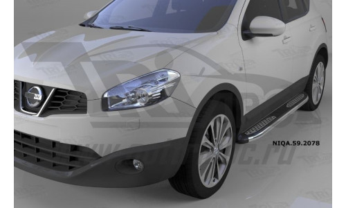 Пороги алюминиевые (Zirkon) Nissan Qashqai (Ниссан Кашкай) (2006-2014) на Nissan Qashqai (2007-2010) 