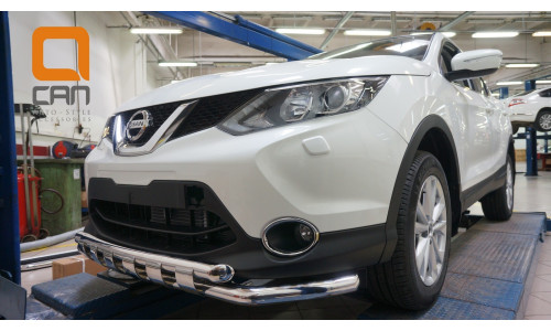 Защита переднего бампера Nissan Qashqai (2014-) (Shark) d60/60 (сборка Англия) на Nissan Qashqai (2014-) 