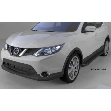 Пороги алюминиевые (Sapphire Black) Nissan Qashqai (Ниссан Кашкай) (2014-)