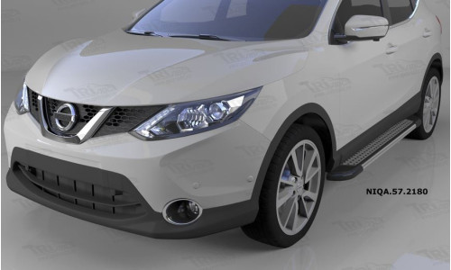 Пороги алюминиевые (Topaz) Nissan Qashqai (Ниссан Кашкай) (2014-) на Nissan Qashqai (2014-) 