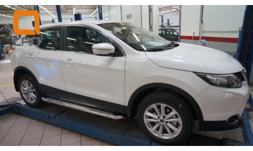 Пороги нержавеющая труба с листом C2 d60mm Nissan Qashqai (2014-) на Nissan Qashqai (2014-) 