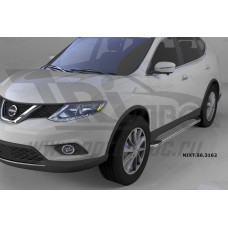 Пороги алюминиевые (Opal) Nissan X-Trail (2014-)