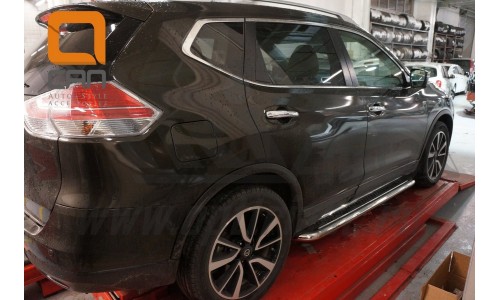 Пороги нержавеющая труба с листом C2 d60mm Nissan X-Trail 2014-) на Nissan X-Trail T31 (2011-2014) 
