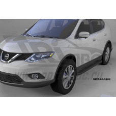 Пороги алюминиевые (Corund Black) Nissan X-Trail (2014-)