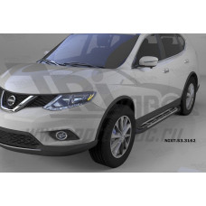 Пороги алюминиевые (Corund Silver) Nissan X-Trail (2014-)