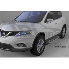 Пороги алюминиевые (Topaz) Nissan X-Trail (2014-)