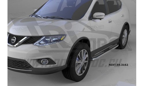 Пороги алюминиевые (Zirkon) Nissan X-Trail (2014-) на Nissan X-Trail T31 (2011-2014) 