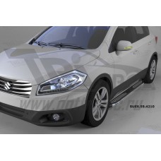 Пороги алюминиевые (Zirkon) Suzuki Sх4 (2014-)