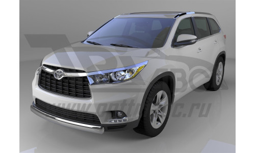 Защита переднего бампера Toyota Highlander (2014-) (овал) d 75x42* на Toyota Highlander (2014-2016) 