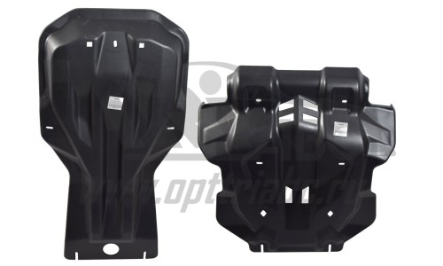 Защита картера двигателя, радиатора, кпп и рк Toyota Hilux, V-все, КПП- все,4X4, (2015-), из 2 часте на Toyota Hilux Revo (2015-) 