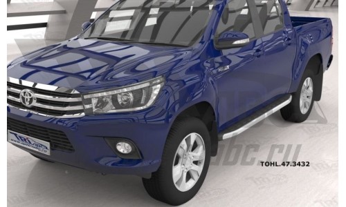 Пороги алюминиевые (Alyans) Toyota HiLux (2015-) на Toyota Hilux Revo (2015-) 