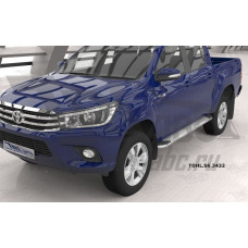 Пороги алюминиевые (Opal) Toyota HiLux (2015-)