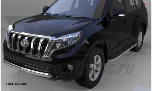 Защита переднего бампера Toyota Land Cruiser 150 (2014-) короткая (овал) d 75x42* на Toyota Land Cruiser Prado 150 (2013-2017) 