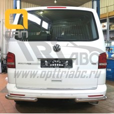 Защита заднего бампера Volkswagen T5 /T6 (2012-) (уголки) d 60 Защита заднего бампера Volkswagen T5 /T6 (2012-) (уголки) d 60