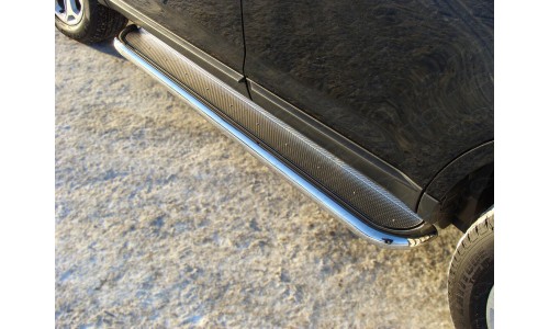 Пороги с площадкой (нерж. лист) 60,3 мм код FOREXPL12-15 на Ford Explorer (2011-2015) 