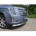 Защита передняя нижняя (овальная с ДХО) 75х42 мм код CADESC15-04 на Cadillac Escalade (2015-) 