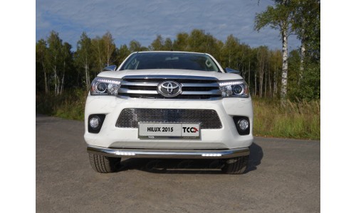 Защита передняя нижняя (с ДХО) 76,1 мм код TOYHILUX15-04 на Toyota Hilux Revo (2015-) 