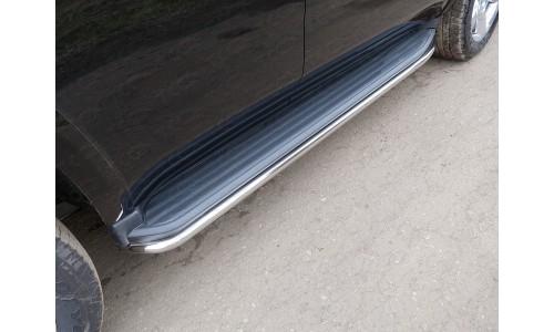 Защита порогов 42,4 мм код CHEVTAH16-08 на Chevrolet Tahoe (2016-) 