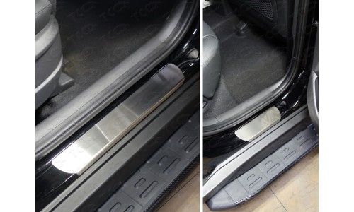 Накладки на пороги (лист шлифованный) код HYUNTUC15-12 на Hyundai Tucson (2015-2018) 