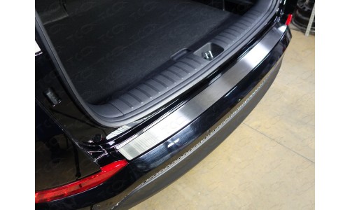 Накладка на задний бампер (лист шлифованный) код HYUNTUC15-18 на Hyundai Tucson (2015-2018) 