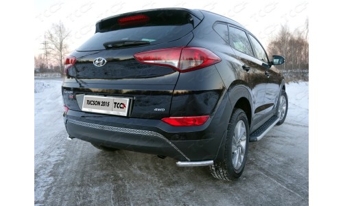 Защита задняя (уголки) 42,4 мм код HYUNTUC15-30  на Hyundai Tucson (2015-2018) 