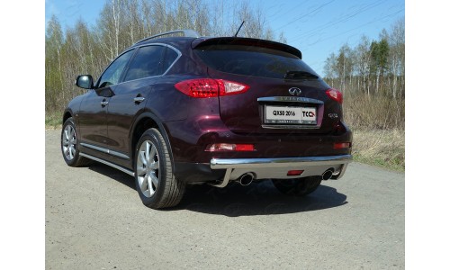 Защита задняя (центральная) 75/42,4 мм код INFQX5016-07 на Infiniti QX50 (2016-2018) 